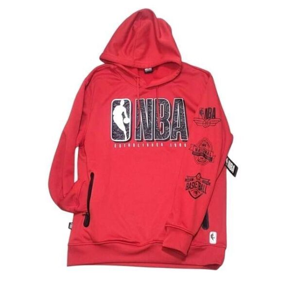 NBA Red Mystify PO Hoodie Men's XL Pullover Basketball Sweatshirt New with Tags - Picture 1 of 10